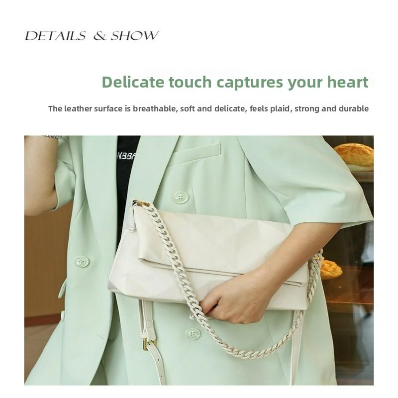 Women's Bag, High-end, Fashionable, Versatile, Diamond Grid, Niche Design, Chain Geometry, Shoulder Bag, Crossbody, Stylish Commuting Square