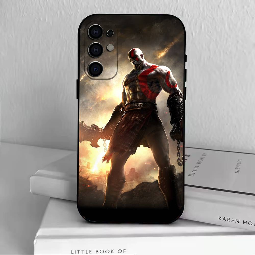 Hra God of W-War Kratos Pouzdro na telefon Černý silikon Měkké Pro Samsung S25,S24,S21,S22,S23,S30,Ultra,S20,Plus,Fe,Lite