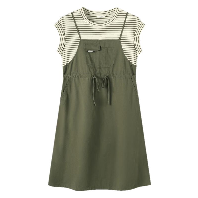 TonLion 2026 Summer Women s Striped Patchwork Dress S