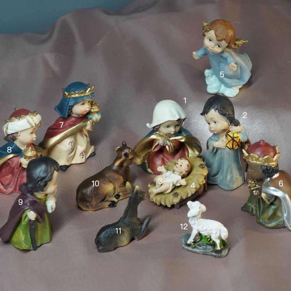11шт / Набор Христос Рождение Иисуса Орнамент Подарки Вертеп Поделки Смола Рождественские ясли Католические статуэтки Украшение 11pcs a set