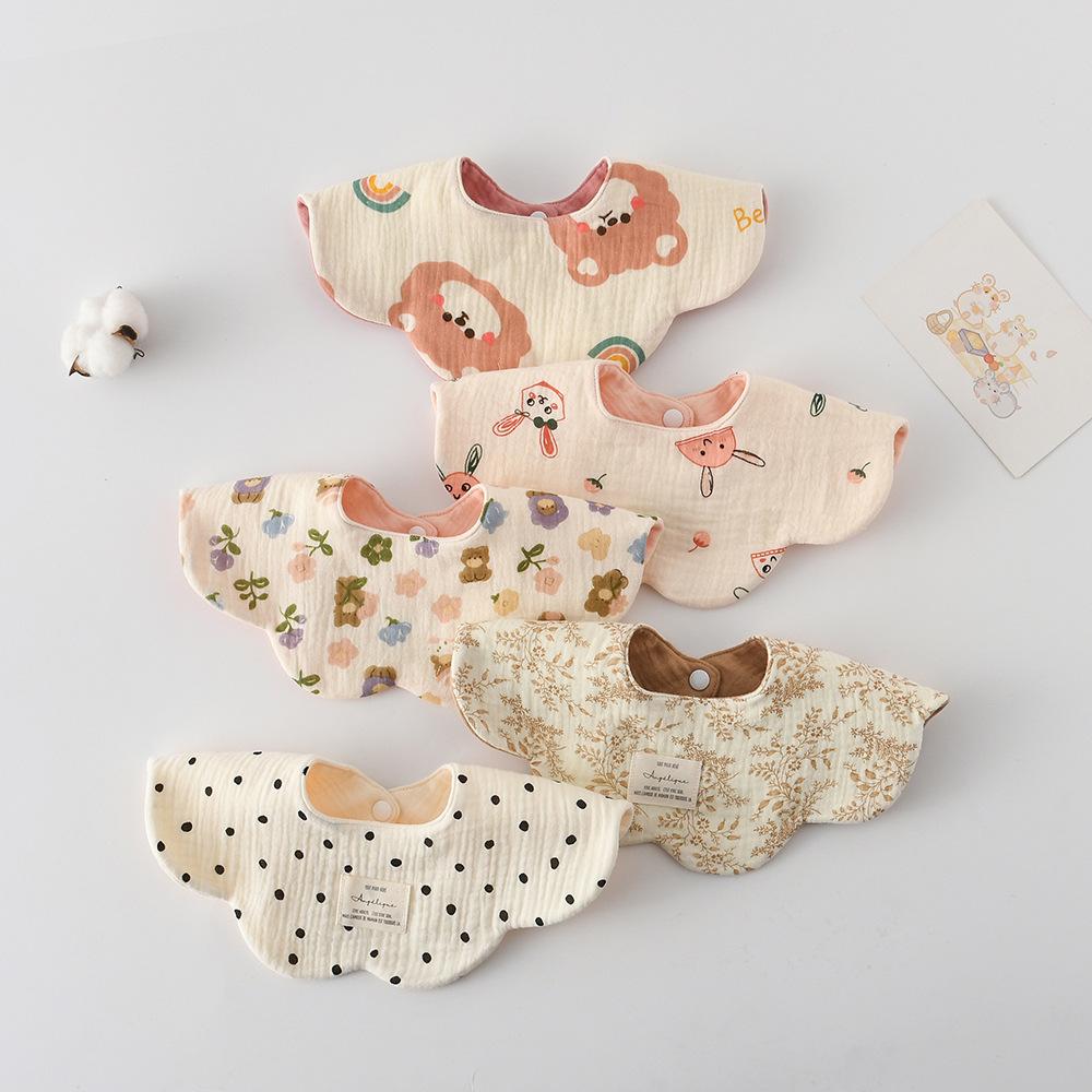 New Cute Cotton Baby Feeding Drool Bib Infants Two-sided Usable Saliva Towel Soft Burp Cloth For Newborn Toddler Kids Bibs