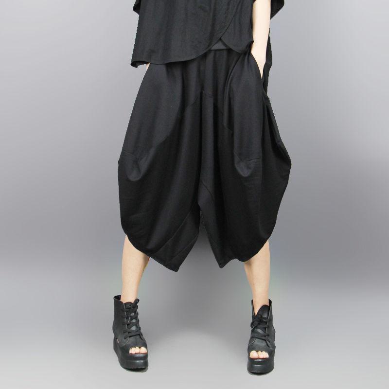 

Летние повседневные брюки-фонарики для женщин, брюки-шаровары, брюки-бутоны, корейская версия, свободная юбка, укороченные брюки XL