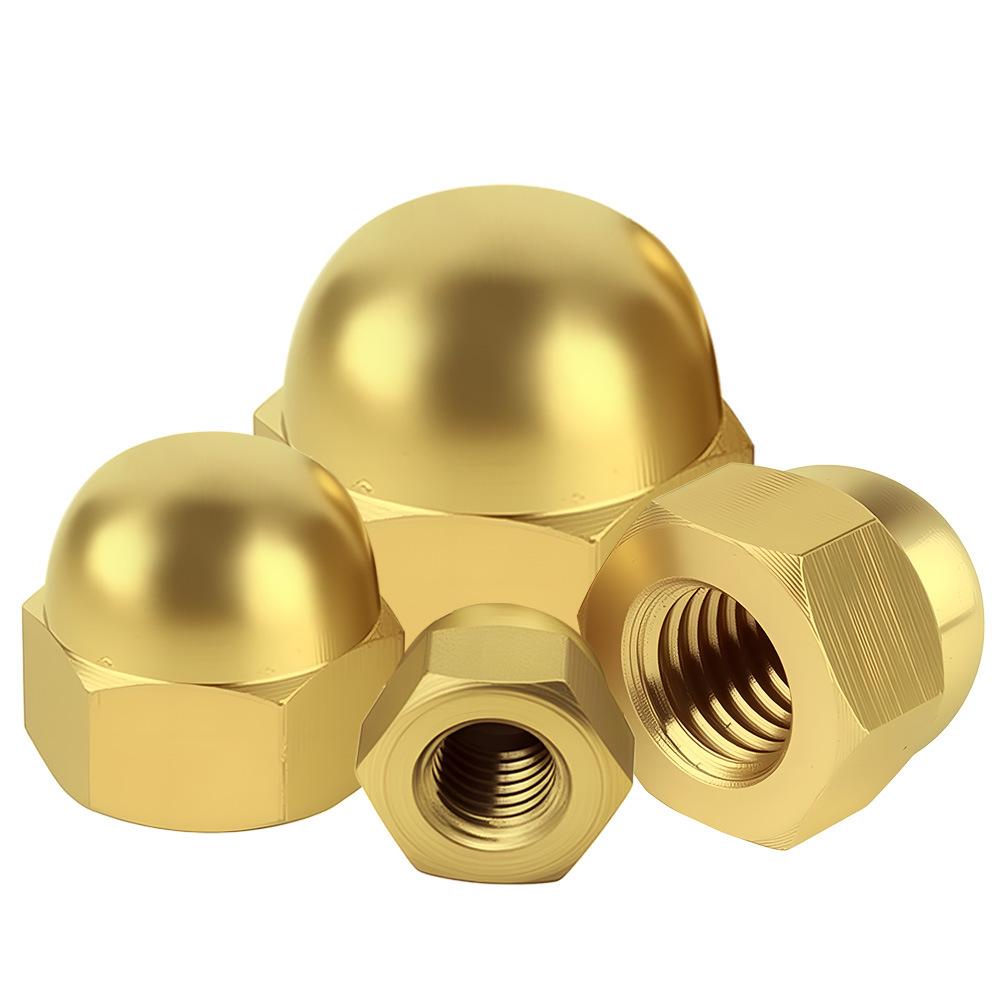 Yigu Brass Hexagonal Cap Nuts and Screws - M3, M4, M5 Decorative Ball Head