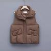 Large size down cotton vest women's short autumn wear design sense thickened vest cardigan jacket