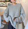 Vintage Pullover Fried Dough Twists Sweater Women Wear Loose Knit Blouse In Autumn and Winter