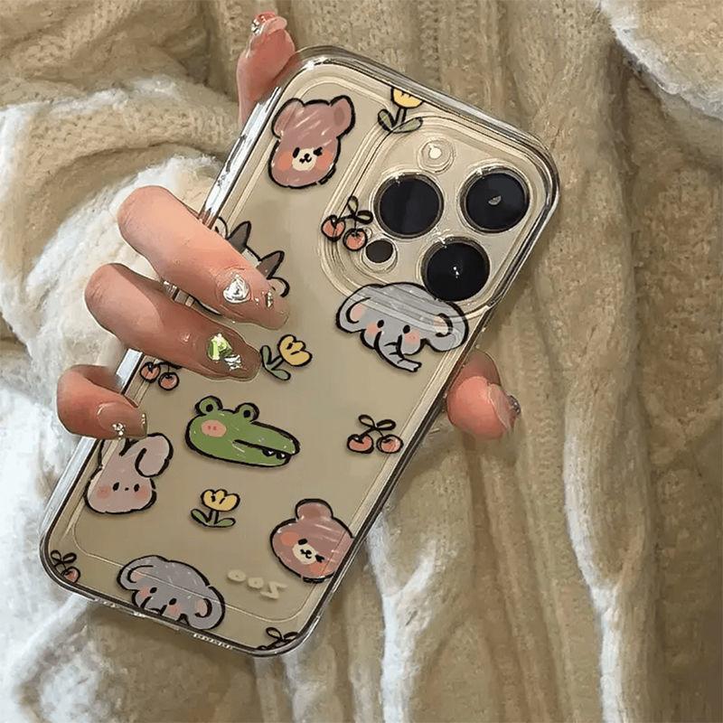 Cartoon Animal Avatar iPhone17Promax Mobile Phone Case, Cute and Suitable for Apple 16promax Space Case.