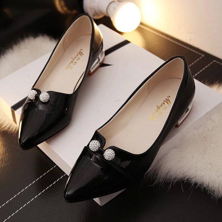 Spring New Fashion Point Set Foot Thick Sole Fashion Casual Large Size Women's Shallow Mouth Women's Single Shoes
