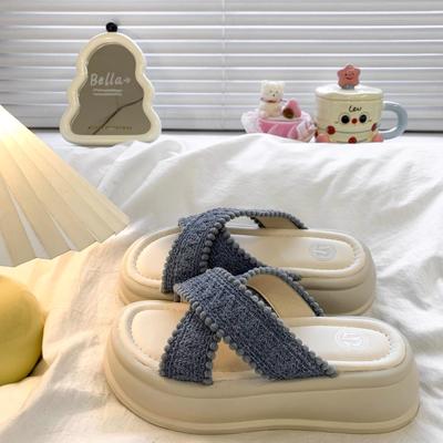 Feenwind kühle Hausschuhe, Damen 2025 Sommer neue Trage weichsohlige Lazy Shoes zu Röcken, schöne dicksohlige Hausschuhe