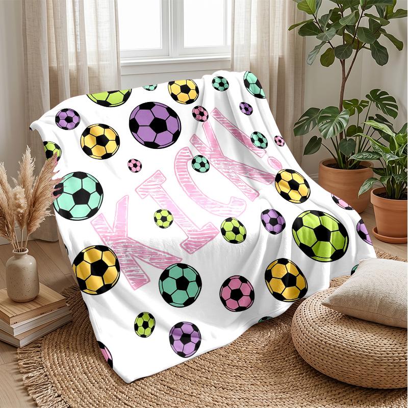 Golden Football Design Theme blanket Lightweight Warm Flannel Blanket Decorative Throw Blanket for Home Decoration