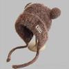 Windproof Ear Protection Hats Coldproof Plush Hat New Bear Ears Knitted Hat  for Autumn Winter
