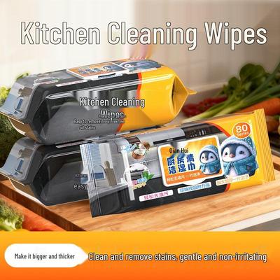 Lingettes Humides Dégraissantes pour la Cuisine: Nettoyage Puissant pour Hottes de Cuisine et Taches Tenaces