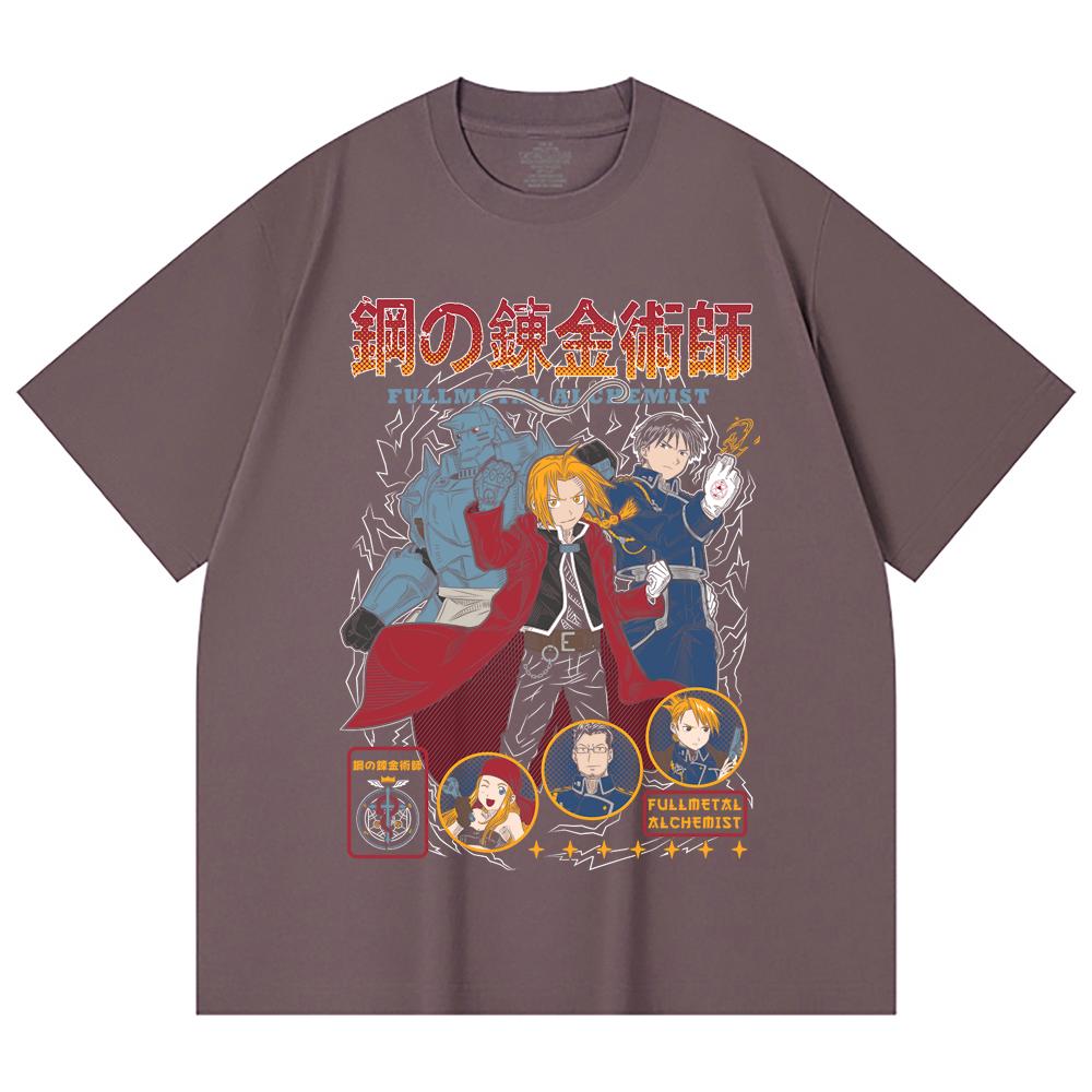 230 Gsm 100% Cotton Fullmetal Alchemist V2 Print Unisex Heavy Cotton T Shirt