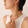 European Style Colorful Cubic Zirconia Jewelry Set with Diamond-Studded Necklace, Light Luxury Bracelet, and Exquisite Earrings