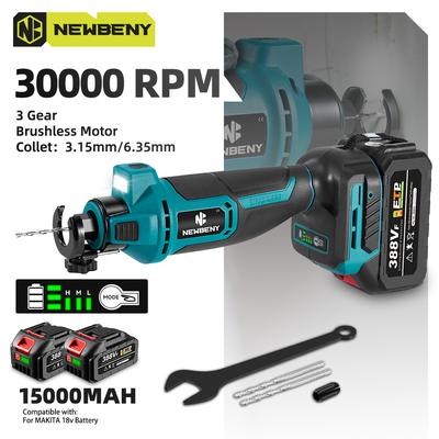 NEWBENY Brushless Drywall Cut Out Tool 3 Gears Cordless Cutting Wood Drywall Sheetrock Wood Tools For Makita 18V-21V Battery