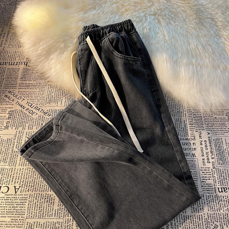 

Women s Light Blue Elastic Waist Denim Jeans: Spring/Summer Loose, Slim, Straight, Wide-Leg, Petite, Casual, Comfortable. XL 120-130
