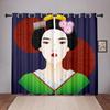 Japanese Traditional Geisha Woman Blackout Window Drape for Bed Chamber Living Space Area Area Decor Bathroom Kicthen Door High Shading New
