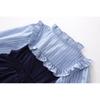 Girls' College Style Dress Autumn New Baby Girl Fake Two-Piece Korean Style Striped Color-Block Long Sleeve Dress