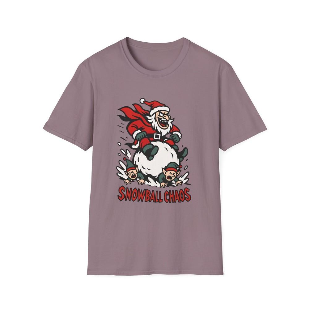 Unisex Softstyle T-Shirt Evil Santa Snowball Elves Cartoon Gothic Christmas