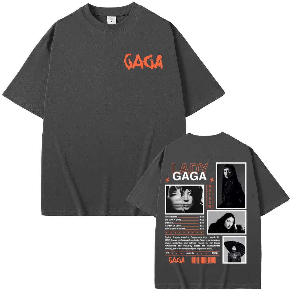 Pop Diva Lady Gaga Mayhem Album 2025 Tour Tshirts Unisex Women Fashion Aesthetic Hip Hop T Shirts High Quality 100 Cotton Tshirt