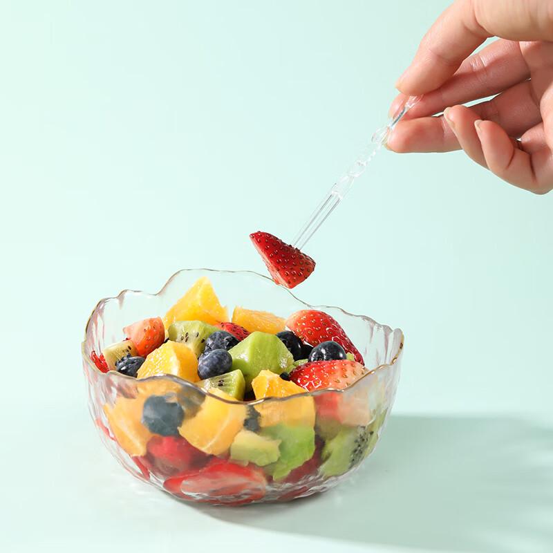 Meiliya Disposable Crystal Clear Plastic Fruit & Dessert Forks