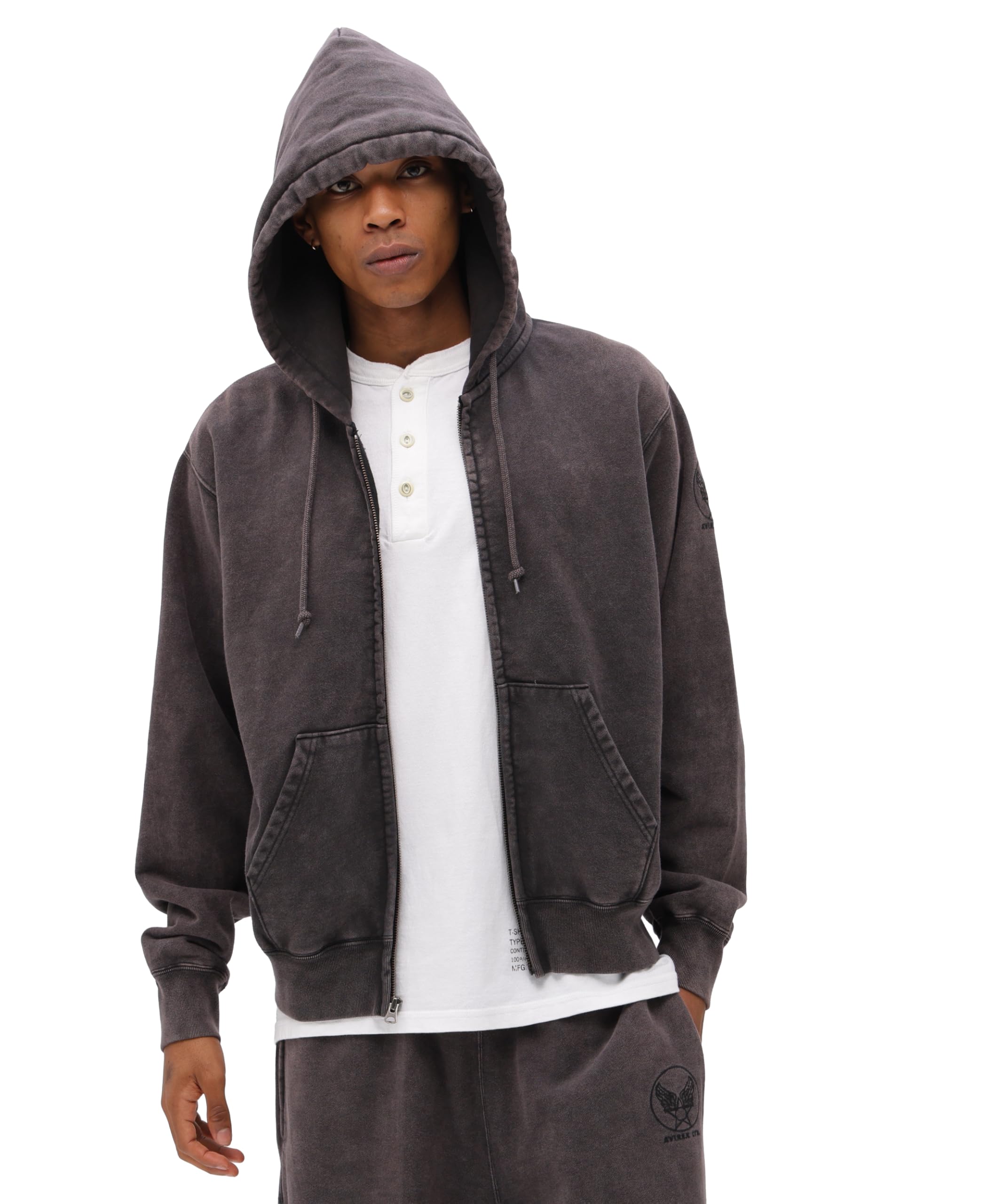 

Avirex Acid Wash Zip up Hoodie Men s M 410 Charcoal 783-6131001