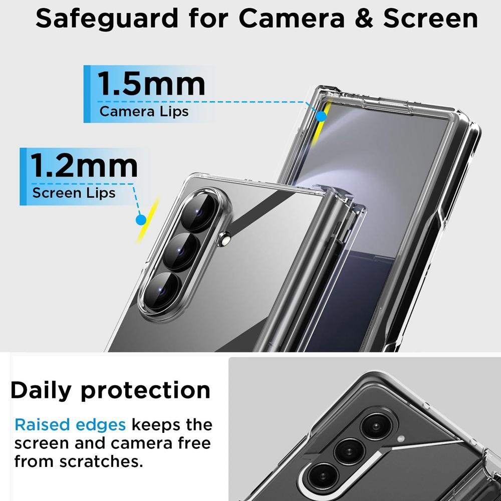 For Samsung Galaxy Z Fold 7 Case Clear Built-in Screen Protector S Pen Holder Full Body Cover for Samsung Galaxy Z Fold 6 5 4 3