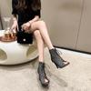 Fashion New Noble High Quality Summer Women's Sandals Fashion Sexy High Heels Open Toe Zipper Comfort Ladies Indoor Jazz Dance Shoes