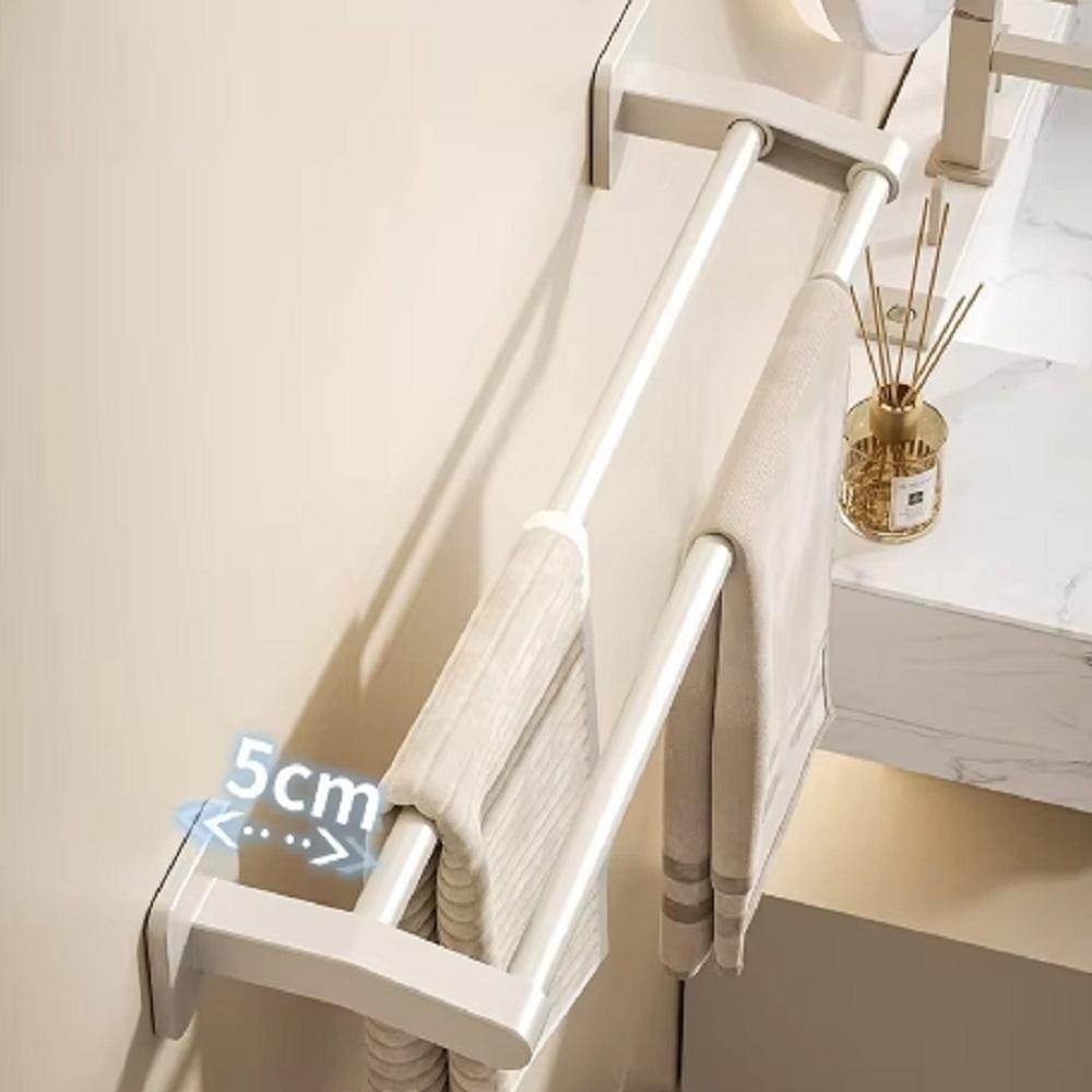 1PC Towel Rack, Bathroom Perforated Suction Cup, Wall Mounted Storage Rack, Toilet Storage, Bathroom Towel Rod