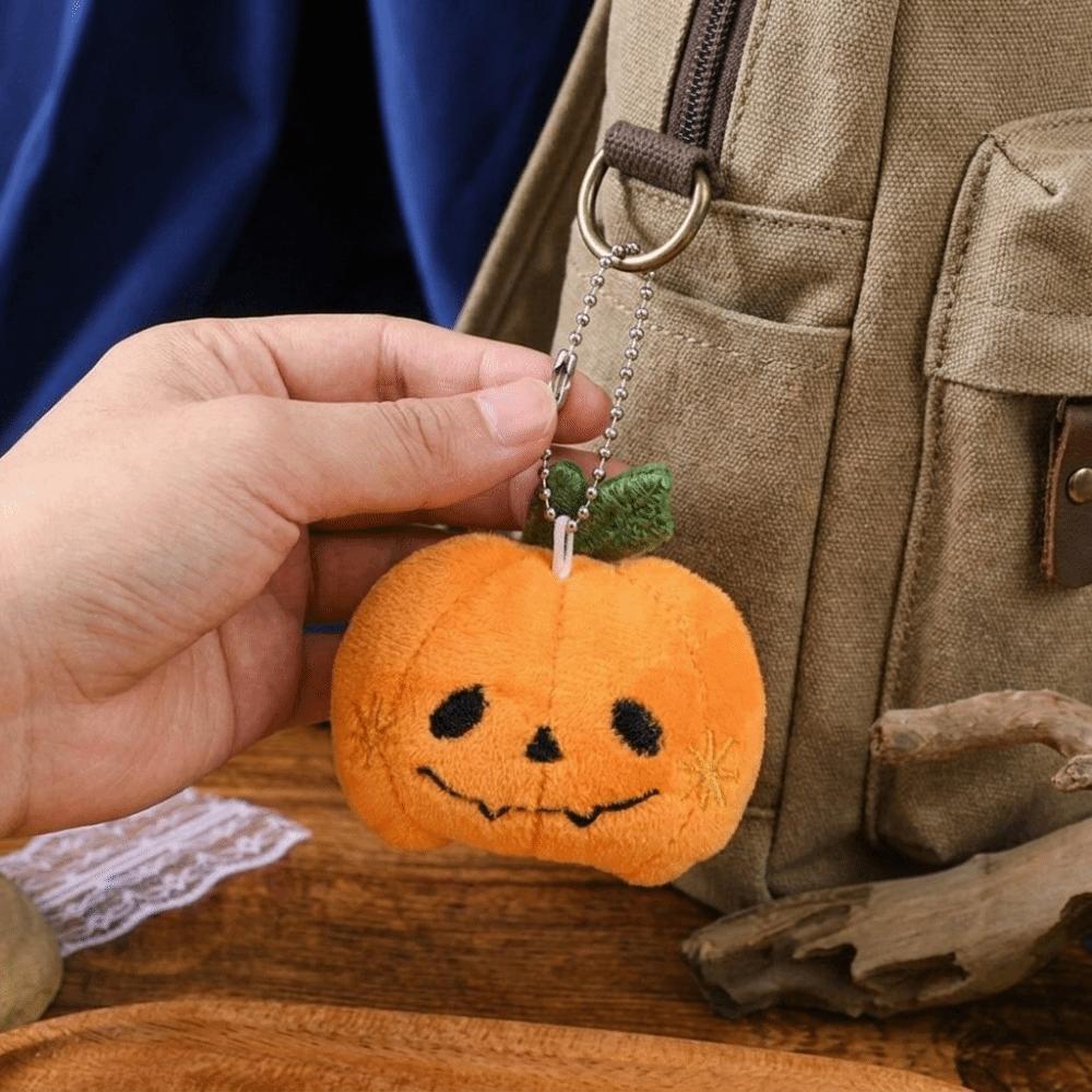 Pumpkin Head Halloween Plush Keychain Kawaii Bag Charm Portable Furry Bag Pendant Trick Or Treat