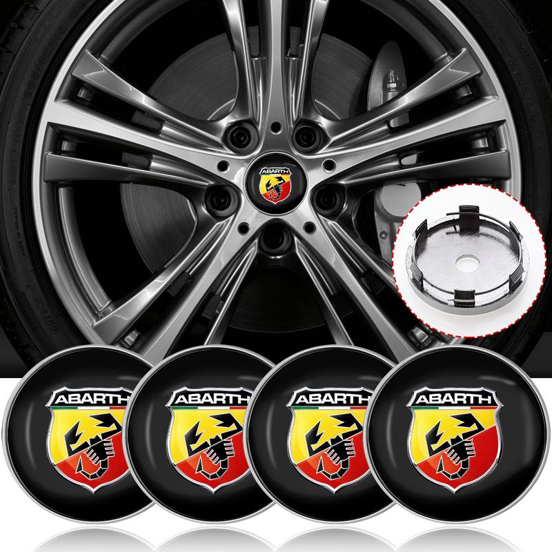 4pcs 60mm Car Wheel Center Hub Cap Rim Cover Emblem Stickers For Abarth UNO Astra Bravo Panda Linea Freemont Strada Doblo