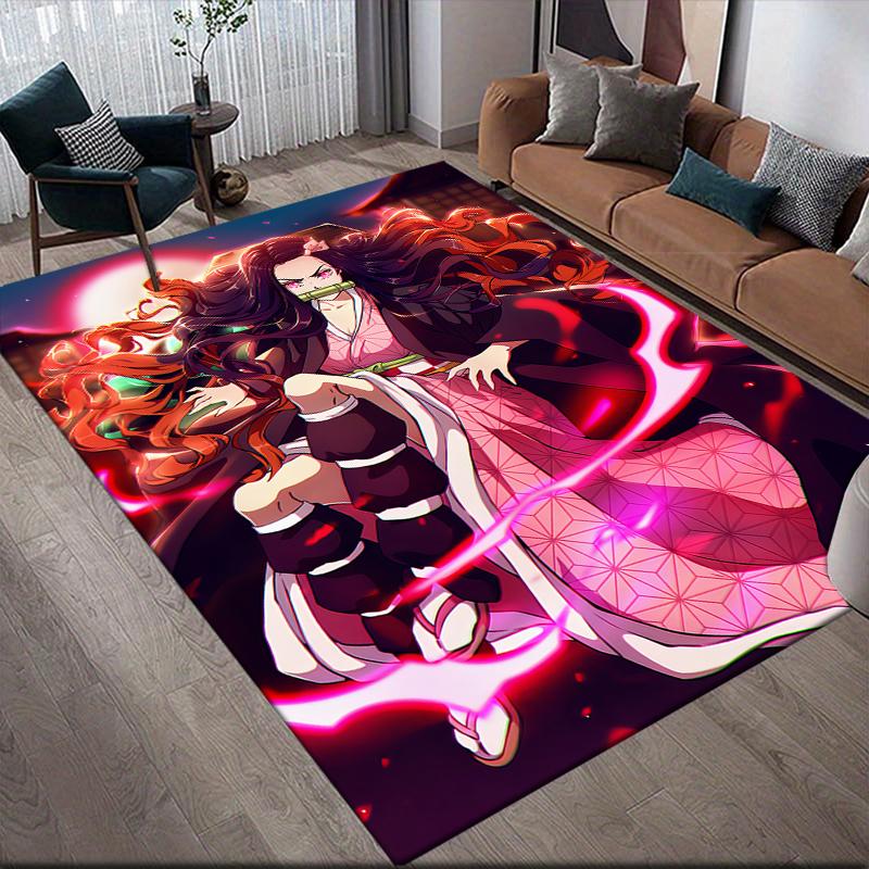 

Demon Slayer Japanese Style Square Area Rug, Non-Slip Floor Mat for Living Room, Perfect Gift for Fans 60x90cm