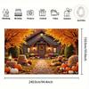 2D Fall Pumpkin & Scarecrow Backdrop Photography Background Banner