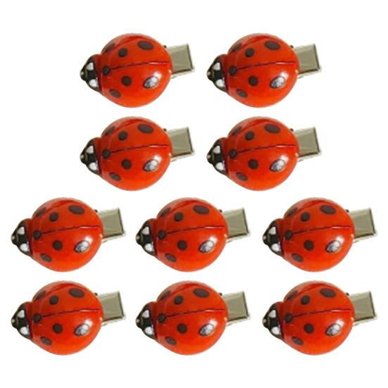 10Pcs Women Hair Clips Anti-slip Teeth Ladybug Decor Hairpins Bangs Buns Braids Multi-Purpose Styling Hair Pins