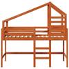 Loft Bed Frame Wax Brown 90 X 190 Cm Solid Pine Wood