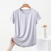 Women's Slimming U-Neck Short Sleeve Solid T-Shirt - Summer Fashion Basic