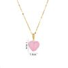 1 Pcs Romantic Candy Colored Love Copper Pendant Stainless Steel Chain Combination Of Temperament Peach Heart Necklace