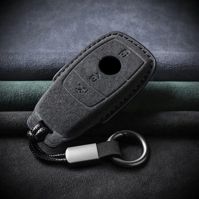 Suede Leather Car Key Case for Mercedes Benz E Class W213 W205 E200 E260 E300 E320 AMG CLA 2018 2019 2020 Remote Fob Shell Case