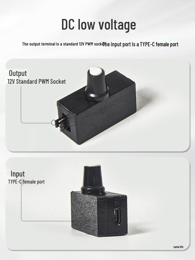 4-Pin PWM Fan Speed Controller with Type-C USB for DIY Water Cooling