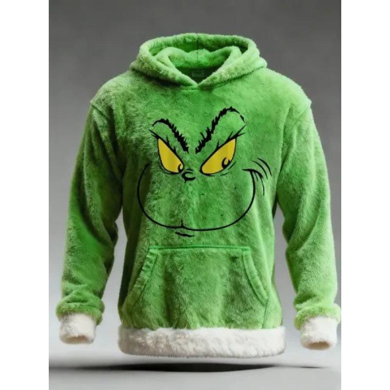 2025 European & American Green Grinch 3D Print Casual Hoodie Sweatshirt