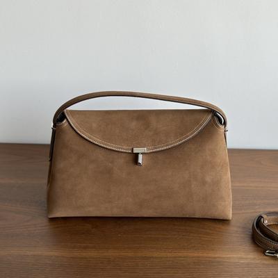 Small Luxury Cowhide Toteme Design New Style Large Capacity Comfortable Retro Fashion Oil Wax Leather Tote Bag For Women