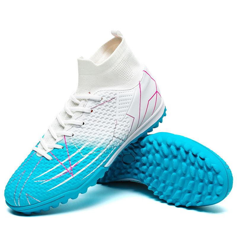 High-top football shoes tf broken nails artificial turf boys and girls teenagers students leather feet school training shoes