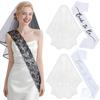 Hen Party Bride To Be Set Include Bride To Be Sash,Bridal Veil White for Bride Shower,Wedding,Bachelorette Party BRIDE Sash Set