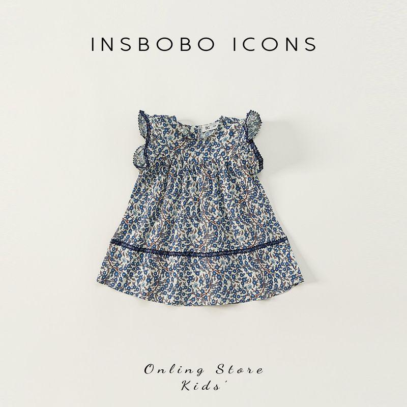 Children s Clothing Summer 1-3 Years Old Baby Girl Classy Dress Blue 80