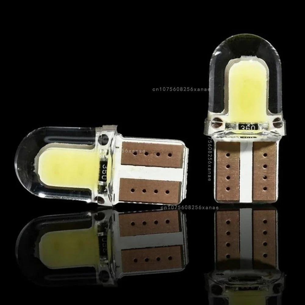 5/40PC LED W5W T10 194 168 W5W COB 4SMD Led Parking Bulb Wedge Clearance Lamp Canbus Silica Bright White License Light Bulbs