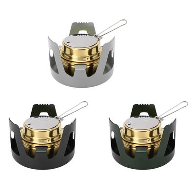 Backpacking Stove Brass Mini Alcohol Stove Siphonic Design Fire Cover Safe Windproof Widely Used Light Weight for Camping