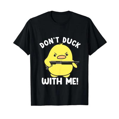 Funny Duck Don't With Me T Shirt Black Vintage Washed Unisex Homme Versatile Streetwear For Eve