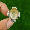 925 Silver Oval Fluorite Gemstone Statement Promise Third Eye Chakra Ring US 6.5