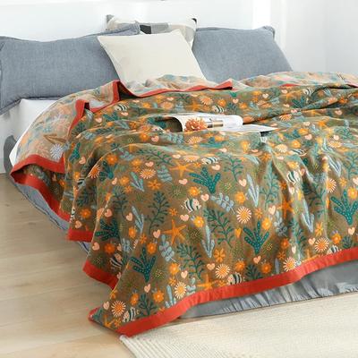 Blumen Nickerchen Decke Doppelsofa Abdeckung Baumwolle Gaze Home Textile Sommer Cool Quilt Überwurf Decken für Betten Weiche Tagesdecke Blatt