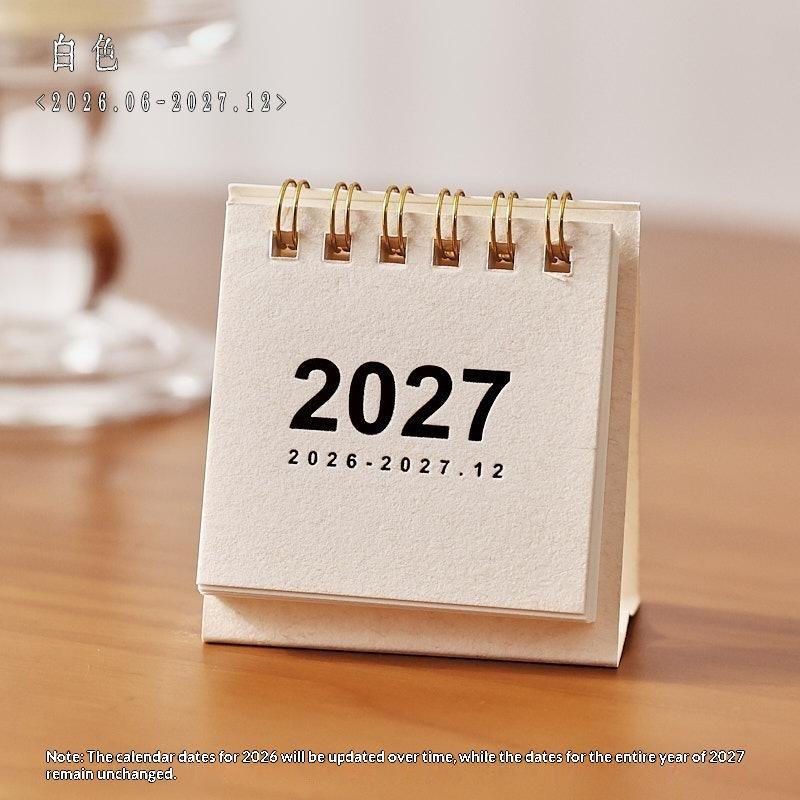 [TG835]2027 Mini Simple Calendar Small Desk Calendar Creative Coil Calendar Planner Desktop Decoration Office Stationery
