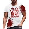 Men's 3D Print Halloween Horror Bloody T Shirt Casual Fashion Street Short Sleeve TShirt Mens Designer Clothes Woman Kid Tee Top